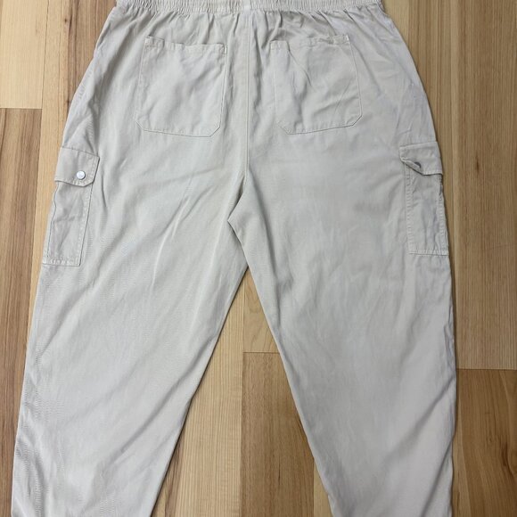 Time And Tru Khaki Drawstring Cargo Pants XXXL (22) Elastic Waist Relaxed Fit - Picture 3 of 3